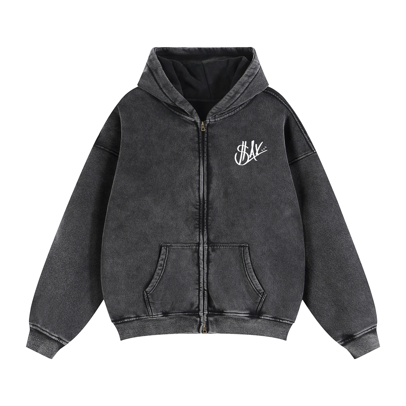 Zip-Through Boxy Fleece Hoodie
