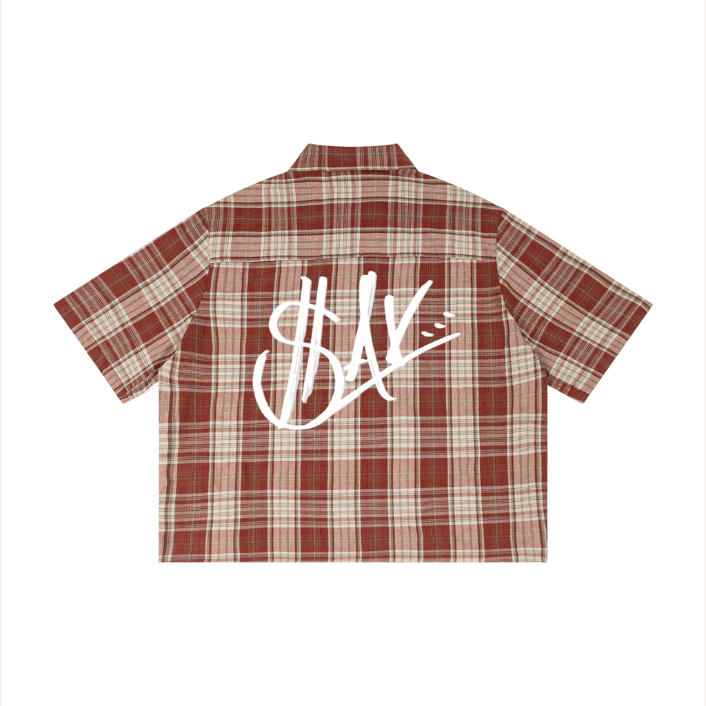 Unisex Plaid Boxy Short Sleeve Shirt