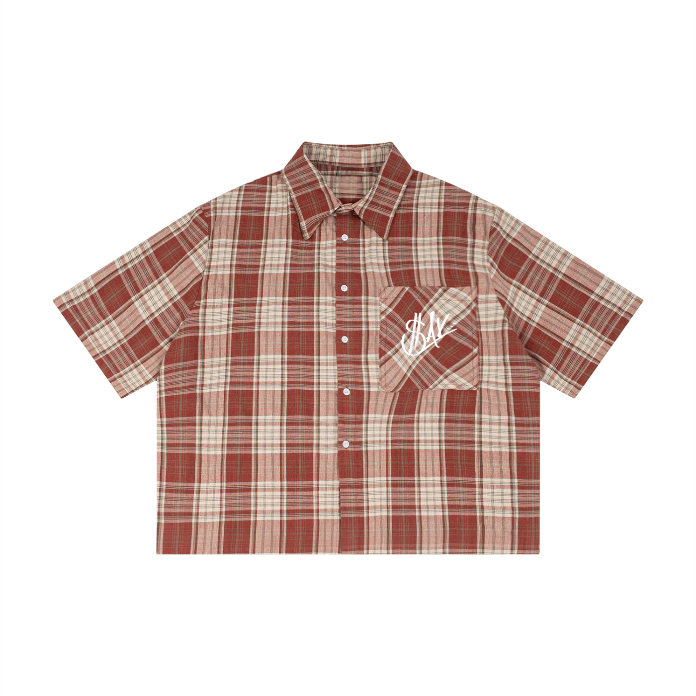 Unisex Plaid Boxy Short Sleeve Shirt