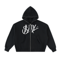 Fleeced Full-Zip Boxy Hoodie