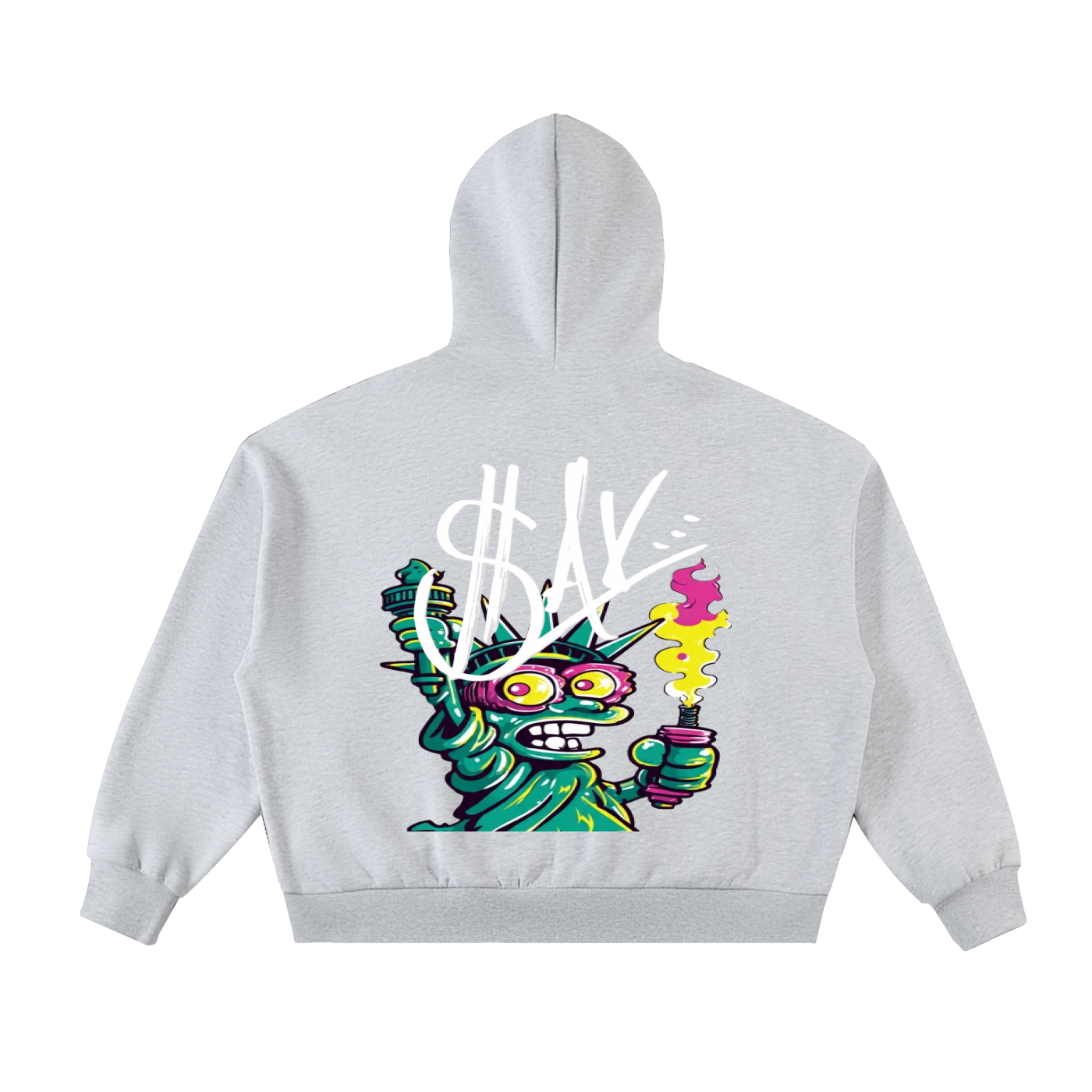 Fleeced Full-Zip Boxy Hoodie