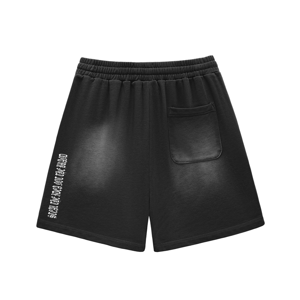 Sun Fade Raw Edge Cotton Shorts