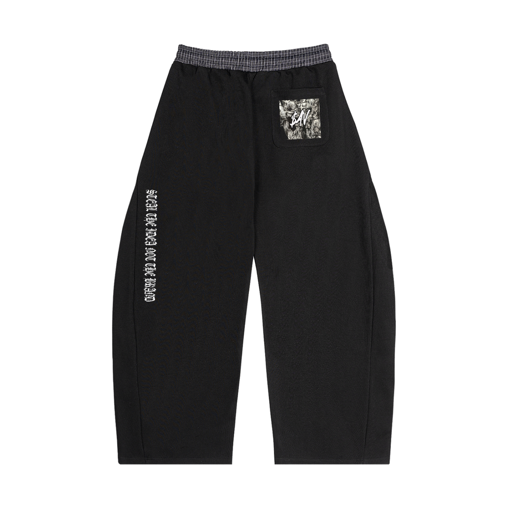 Plaid Waistband Barrel Sweatpants
