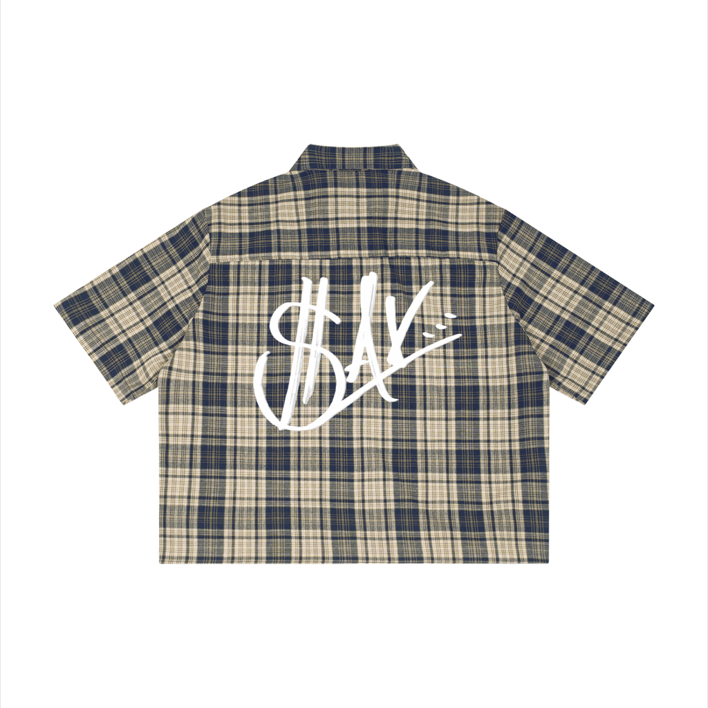 Unisex Plaid Boxy Short Sleeve Shirt