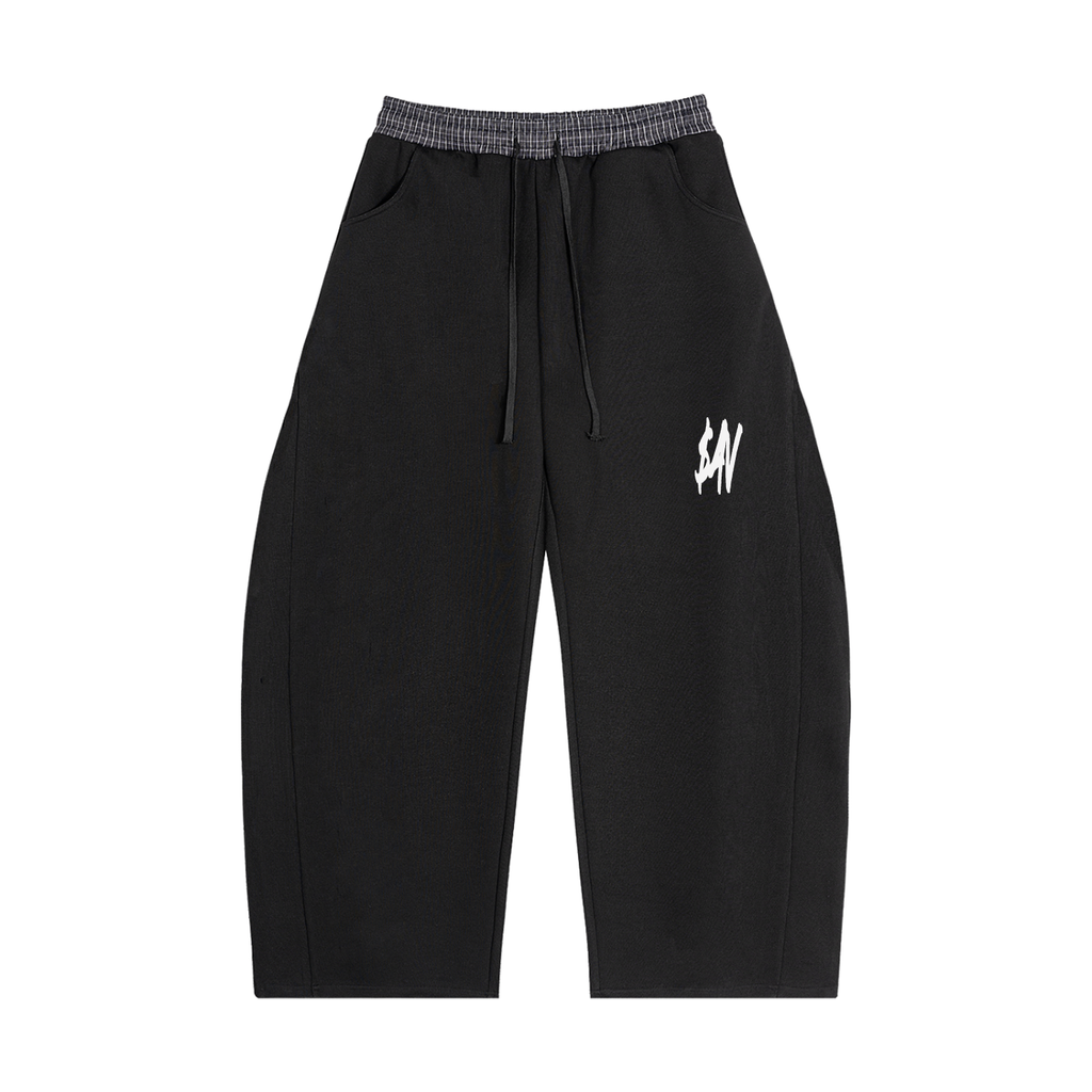 Plaid Waistband Barrel Sweatpants